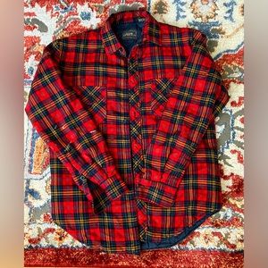 Flannel Plaid Diamond Quilted Button up Jacket